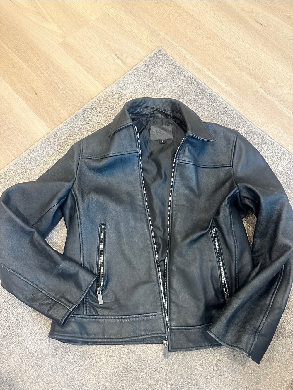 Bolongaro Trevor Leather Zip Jacket L